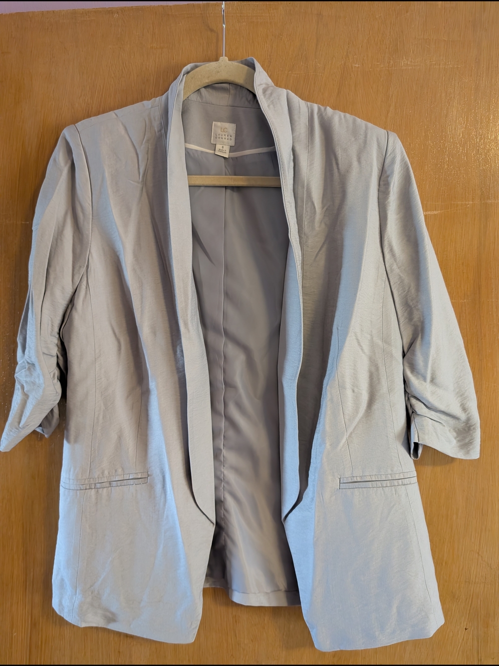 Lauren Conrad Light Gray Open Front Women's Blazer Jacket